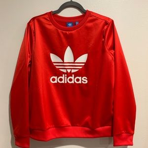 Silk Red Adidas Crewneck Hoodie